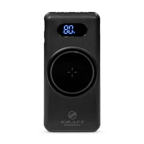 poverbank-10000mah-power-bank-kraft-kpb-1110w-black-bezdrotova-zariadka Повербанк 10000mAh Power Bank Kraft KPB-1110W Black бездротова зарядка