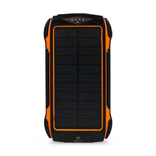 Повербанк з сонячною панеллю 30000mAh Power Bank Kraft KPB-U1830FCSL Orange 18W QC2.0 LED-ліхтар