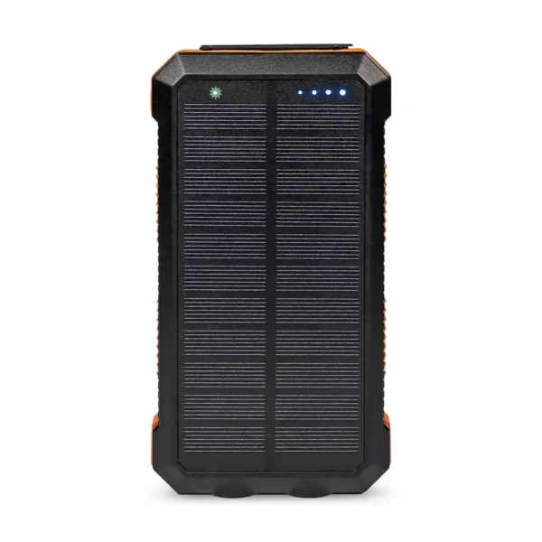 Повербанк з сонячною панеллю 20000mAh Power Bank Kraft KPB-U2230WFCSL Orange бездротова зарядка LED-ліхтар