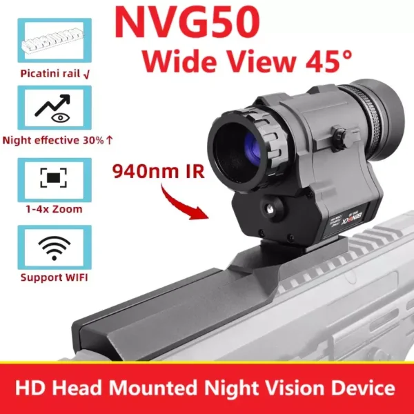 Монокуляр нічного бачення NVG50 2.5k 45° Wi-Fi 940нм (до 600м у темряві)