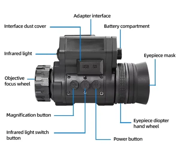 Монокуляр нічного бачення NVG50 2.5k 45° Wi-Fi 940нм (до 600м у темряві)