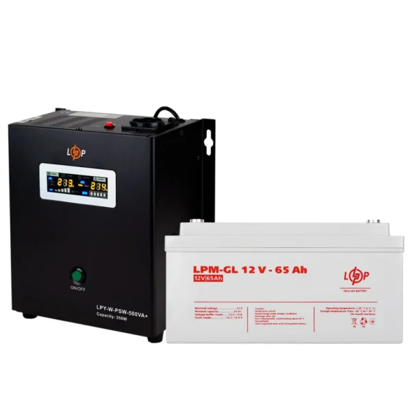Комплект резервного живлення для котла LogicPower ДБЖ + гелева батарея (UPS W500VA + АКБ GL 780W)