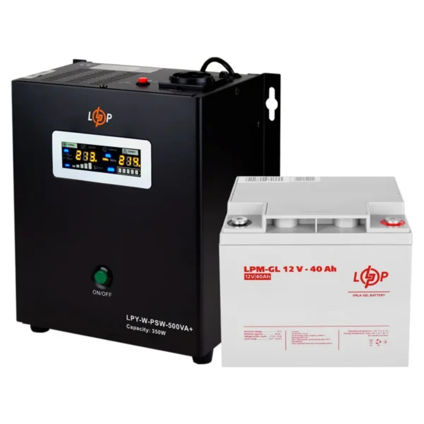 Комплект резервного живлення для котла LogicPower ДБЖ + гелева батарея (UPS W500 + АКБ GL 480W)