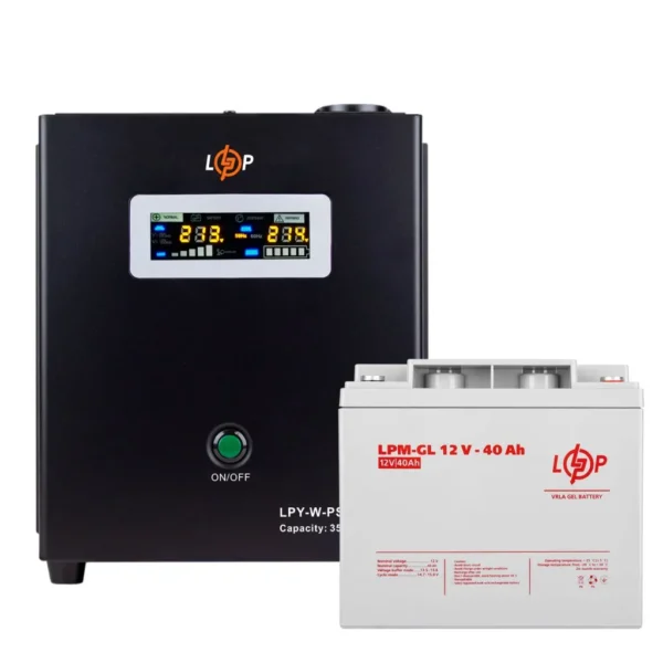 Комплект резервного живлення для котла LogicPower ДБЖ + гелева батарея (UPS W500 + АКБ GL 480W)